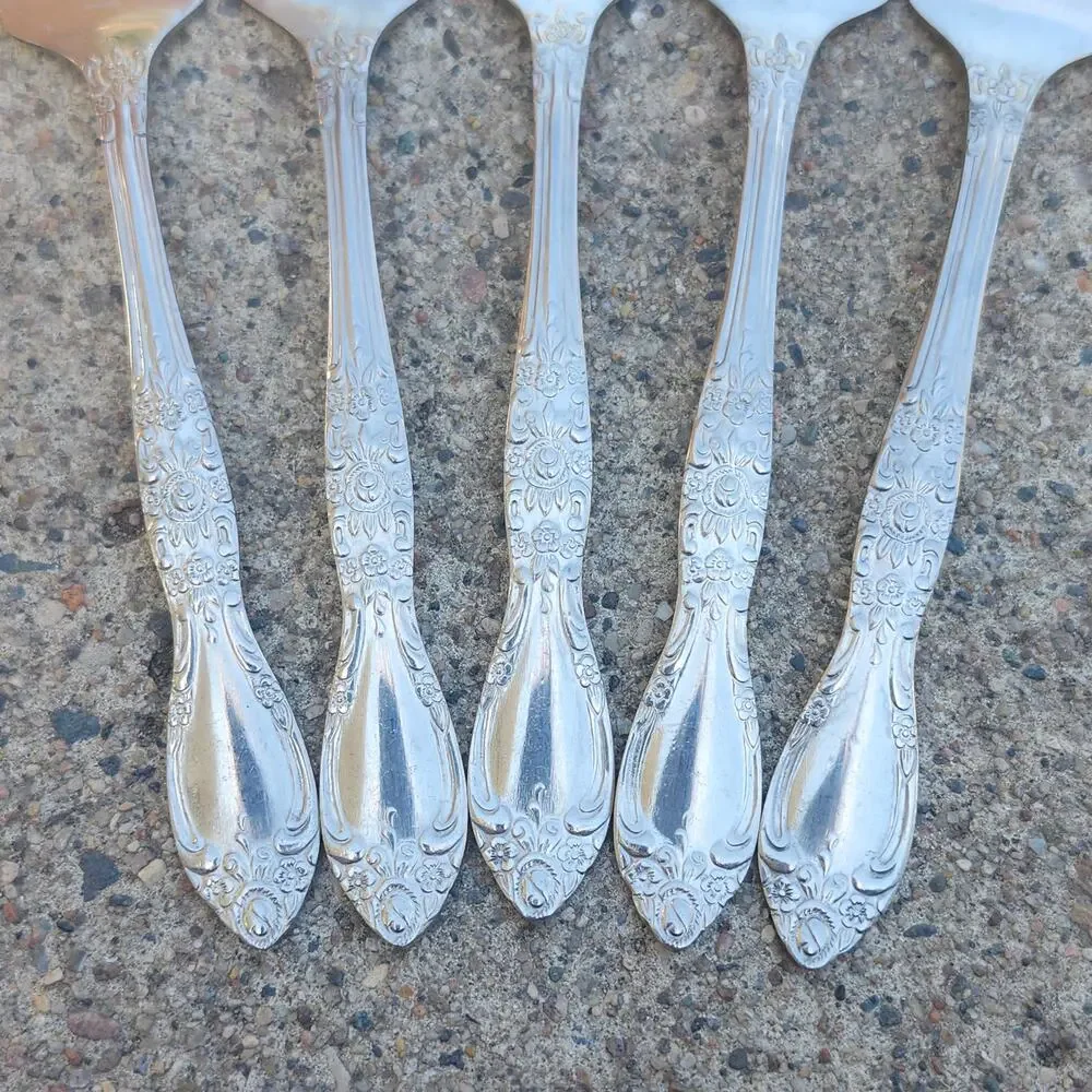 Oneida Northland Carolina Salad Forks Set Of 5 Stainless Korea Floral Flatware